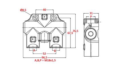 VALVĂ HIDRAULICĂ PENTRU MARKER SINGUR M18x1.5