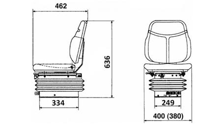 SCAUN TRACTOR CU SUSPENSIE PE AER DIN TEXTIL