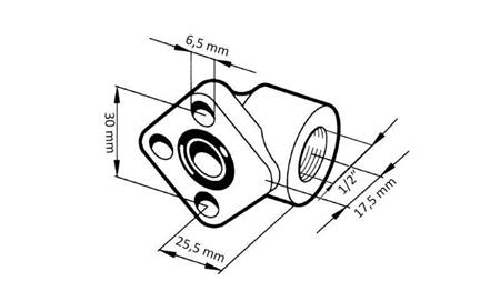 CONEXIUNE ȚEAVĂ 1/2 - FLANȘĂ ÎN UNGHI fi 30