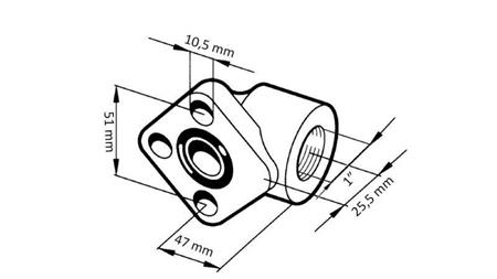 PŘIPOJENÍ TRUBKY 1 - ÚHEL FLANGE fi 50