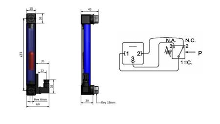 SCALĂ DE TEMPERATURĂ MARE M12 - 127mm CU ÎNTRERUPĂTOR