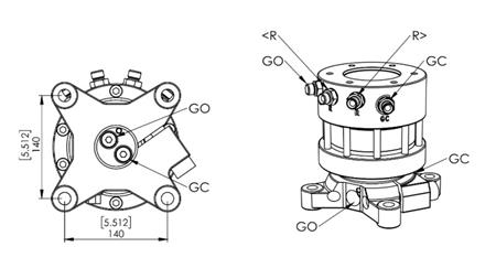 14046 - ROTATOR HIDRAULIC CR400 - 4500/2500 FLANȘĂ DUBLĂ