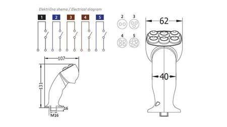MANETĂ DE CONTROL LA DISTANȚĂ ROSIE JOYSTICK - 5 BUTOANE