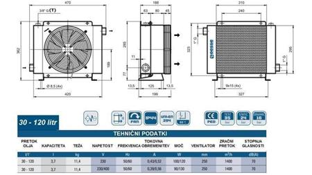 RĂCITOR DE ULEI AC 230V HY02401 30-120 LIT