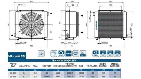 ОХЛАДИТЕЛ ЗА МАСЛО AC 230V HY05701 50-200 ЛИТРА