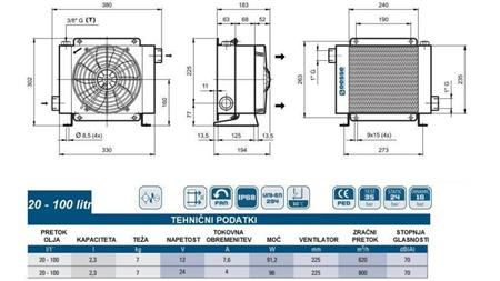 ОХЛАДИТЕЛ ЗА МАСЛО DC 12V HY01802 20-100 ЛИТРА