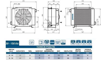 RĂCITOR DE ULEI DC 12V HY02402 30-150 LIT