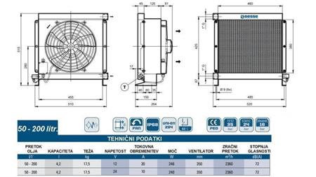 ОХЛАДИТЕЛ ЗА МАСЛО DC 12V HY05702 50-200 ЛИТРА