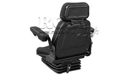 SCAUN TRACTOR CU SUSPENSIE PE AER DIN ȚESĂTURĂ CU BRAȚE