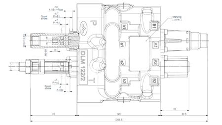 HYDRAULICKÝ KRMILNÍ VENTIL DLM-122/2 2XP80 L/MIN SENZOR ZÁTĚŽE S PLAVAJÍCÍ FUNKCÍ