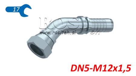 ХИДРАВЛИЧНА ВРЪЗКА BSP ЖЕНСКИ ЛАКЪТ 45° DN5-M12X1,5