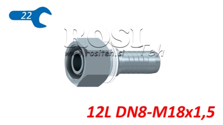 ХИДРАВЛИЧНА ВРЪЗКА DKOL 12 L ЖЕНСКА DN8-M18X1,5