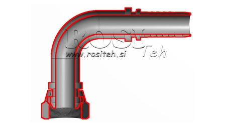 ХИДРАВЛИЧНА ВРЪЗКА BSP ЖЕНСКИ ЛАКЪТ 90° DN6-M12X1,5