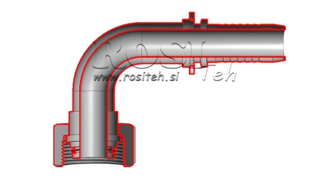 ХИДРАВЛИЧНА ВРЪЗКА DKOL 6 L ЖЕНСКИ ЛАКЪТ 90 DN6-M12X1.5