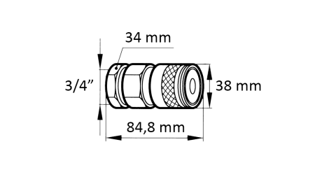 RASK KOBLING GRAVEMASKIN FFH HUNN 3/4 38MM
