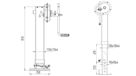 WSPARCIE GWINTOWANE NOGA 400mm - 10,000kg