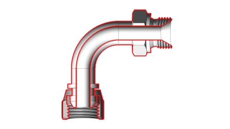 COT HIDRAULIC 90° BSP BĂRBAT-FEMEIE 1/2