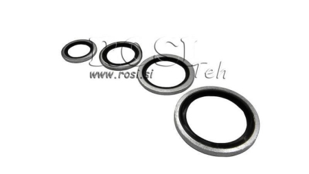 KUMITIIVISTEELLÄ VARUSTETTU PESURI M12x1.5 - 12.7x18.0 mm