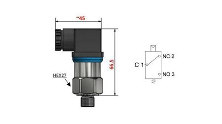 HYDRAULICKÝ SPÍNAČ TLAKU F3 30-250 BAR (MAX.300BAR)