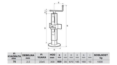 РЕГУЛИРУЕМА ПОДДРЪЖКА НА РЕЗБА 300MM - 1000KG