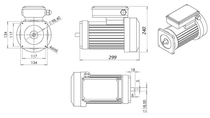 ЗАМЕСТВАЩ МОТОР ЗА ХИДРАВЛИЧЕН АГРЕГАТ 230V 2.2kW