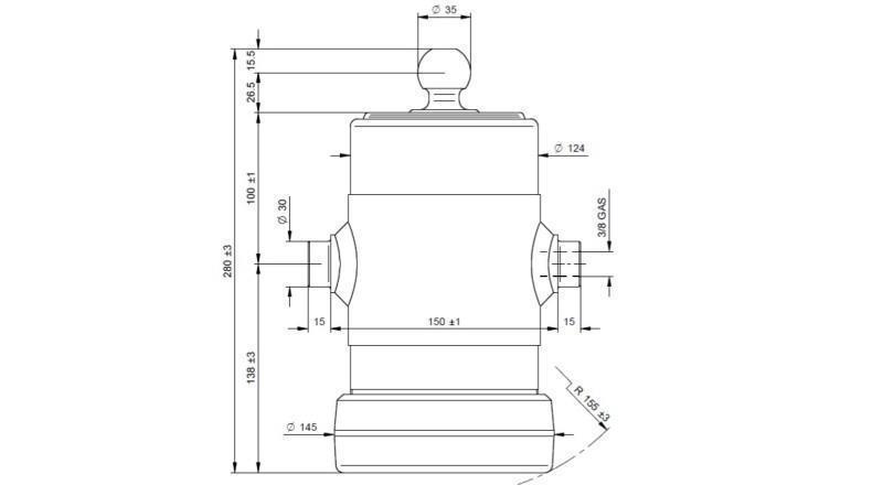 TELESCOPICKÝ CYLINDR UNIMOG 5 STUPŇŮ 750mm x124