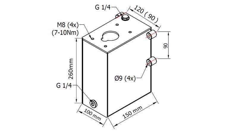 REZERVOR 3L PENTRU POMPĂ MANUALĂ - dimensiuni